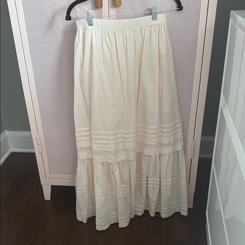 Christy Dawn Cream Tiered Maxi Skirt Casual
